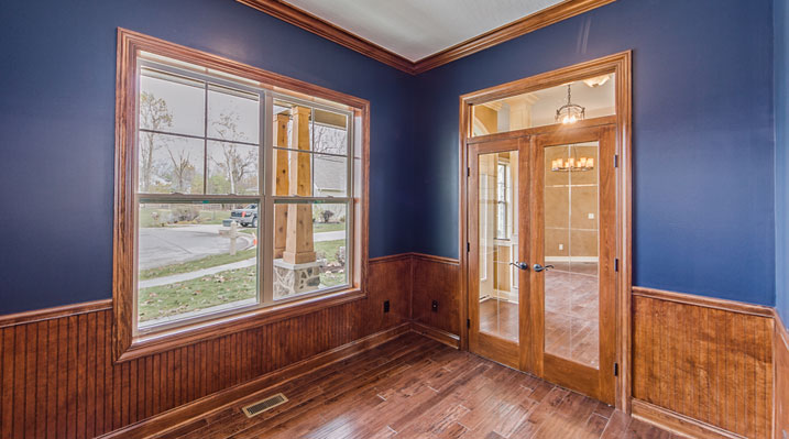 ICH Builders Linworth Worthington residence custom build another view of the study area looking towards the French doors
