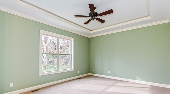 ICH Builders Linworth Worthington residence custom build bedroom with ceiling fan