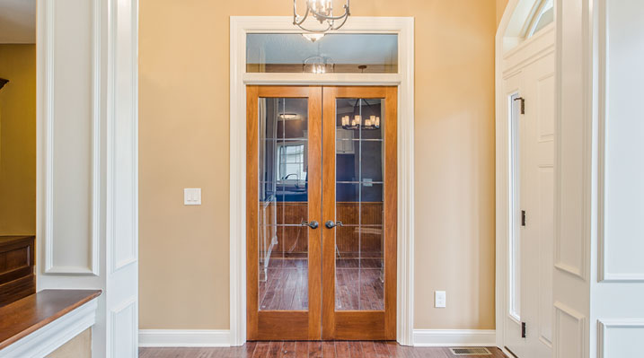 ICH Builders Linworth Worthington residence custom build French doors leading to study area