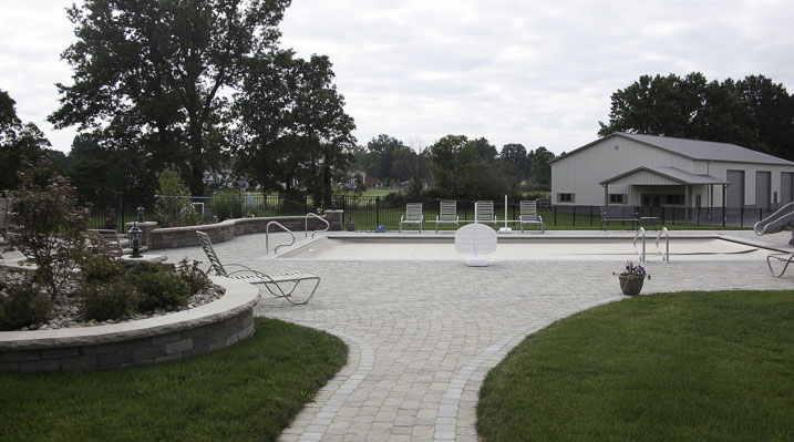 ICH Builders New Albany Ohio residence custom build backyard with in ground pool