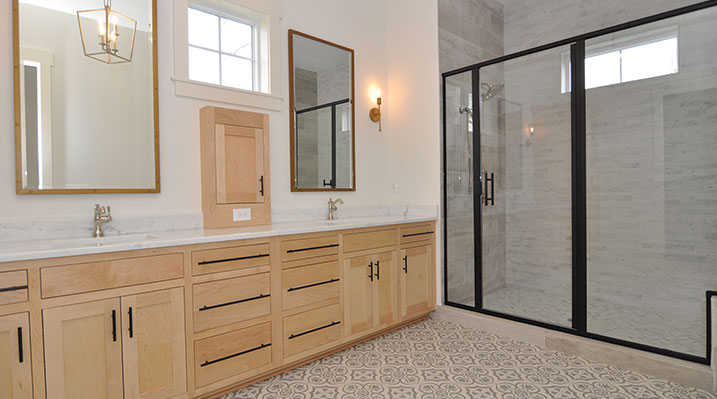ICH Builders Dublin Ohio residence custom build bathroom showing vanity and shower