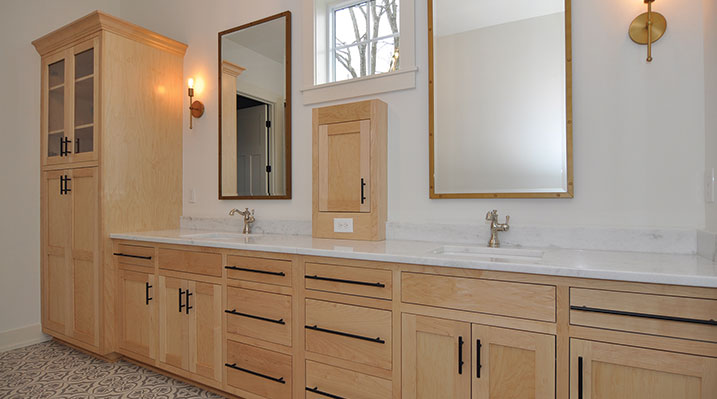 ICH Builders Dublin Ohio residence custom build bathroom with 2 sink vanity