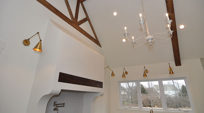 ICH Builders Dublin Ohio residence custom build vaulted ceiling with wooden beams