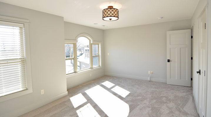 ICH Builders Berlin Ohio residence custom build another view of the bedroom with the Palladian window