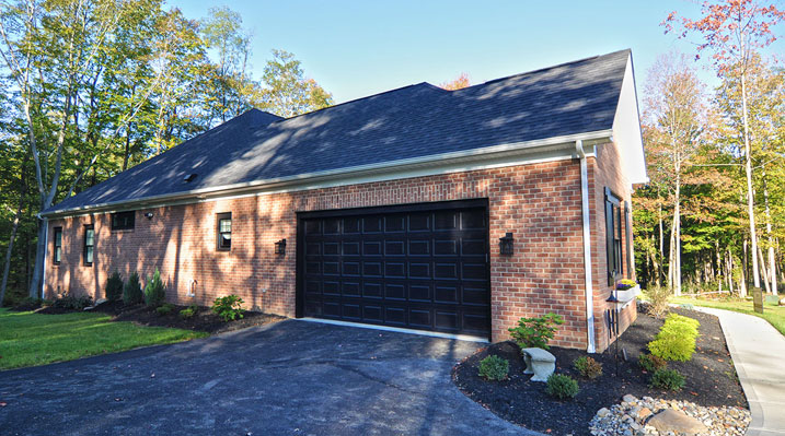Iulianelli Custom Homes Lithopolis Ohio residence custom build showing the back of the house and the garage door
