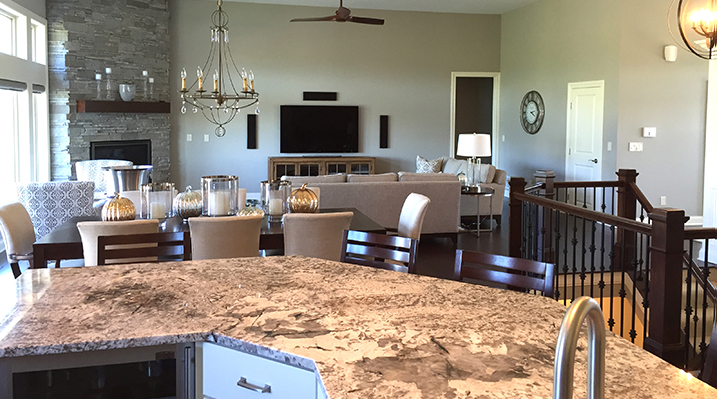 Iulianelli Custom Homes Hartford Model kitchen looking out towards dining area
