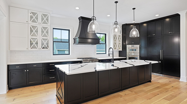 ICH Builders Canal Winchester Ohio residence custom build kitchen with galley island