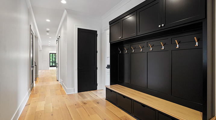 ICH Builders Canal Winchester Ohio residence custom build another view of the mudroom looking down the hall towards the main room