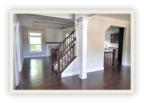 thumbnail image of Iulianelli Custom Homes London Model showing dark wooden flooring throughout the main floor
