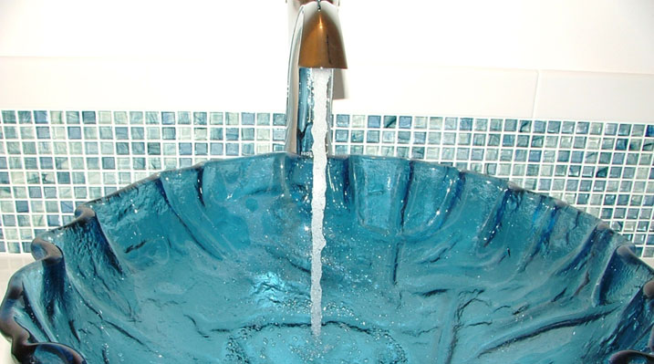 Iulianelli Custom Homes Austin Model close up of blue sink