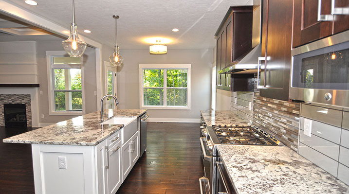 Iulianelli Custom Homes London Model A kitchen focusing on counters and cabinets