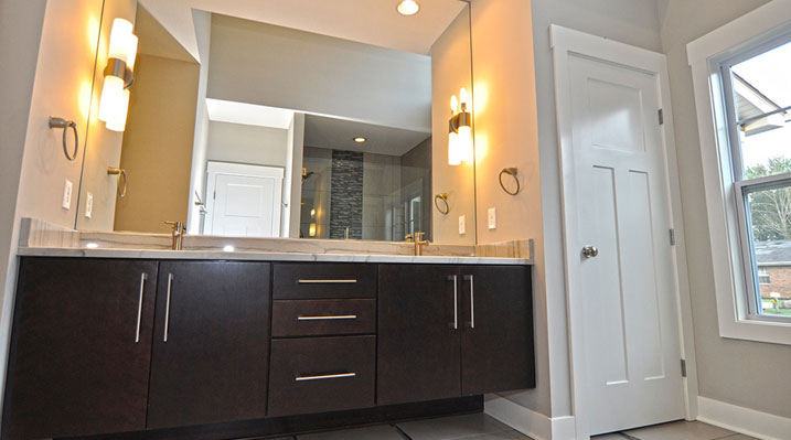 Iulianelli Custom Homes London Model A another view of the bathroom with the double sink vanity