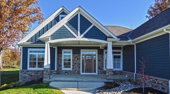 Iulianelli Custom Homes Madison Model focusing on the front door and porch