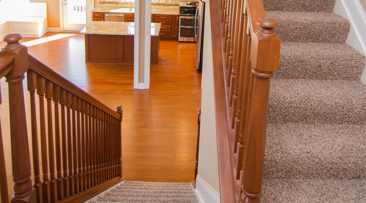Iulianelli Custom Homes Oakland Model carpeting on stairs