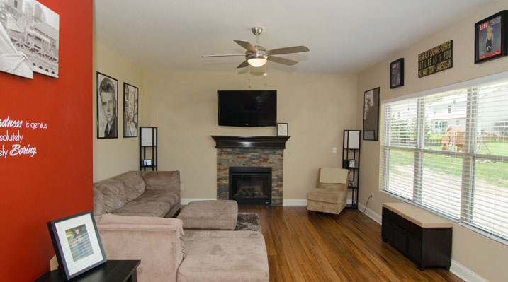 Iulianelli Custom Homes Belmont Model living room with fireplace