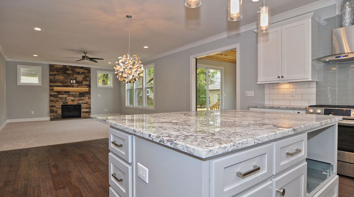 Iulianelli Custom Homes Kingsdale Model looking towards living area from open kitchen