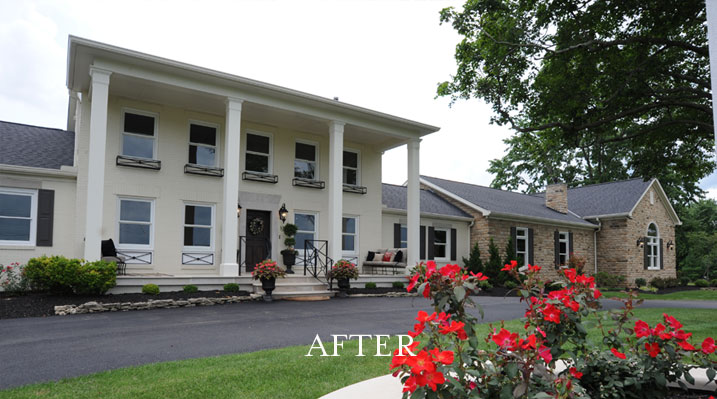 Iulianelli Custom Homes Pickerington Remodel front view of the house and driveway after remodeling