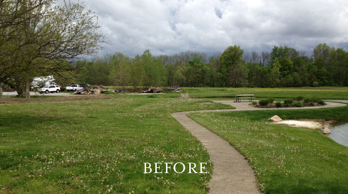 Iulianelli Custom Homes Pickerington Remodel showing backyard before the building of the detached patio