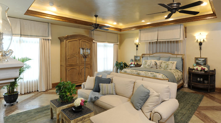 Iulianelli Custom Homes Pickerington Remodel bedroom with ceiling fans and hidden ceiling lights