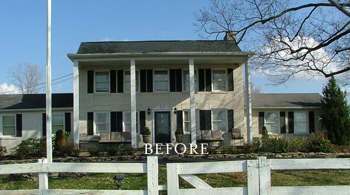 Iulianelli Custom Homes Pickerington Remodel front view of house and yard before remodeling